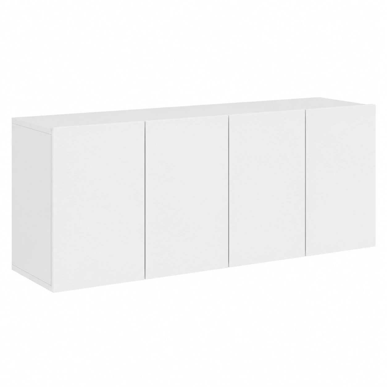 Moderner TV-Wandschrank mit großem Stauraum, 2er-Set, weiß