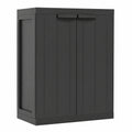 Wetterfester Gartenschrank mit Stauraum und Schloss, Kunststoff, Schwarz, 65x37x85 cm