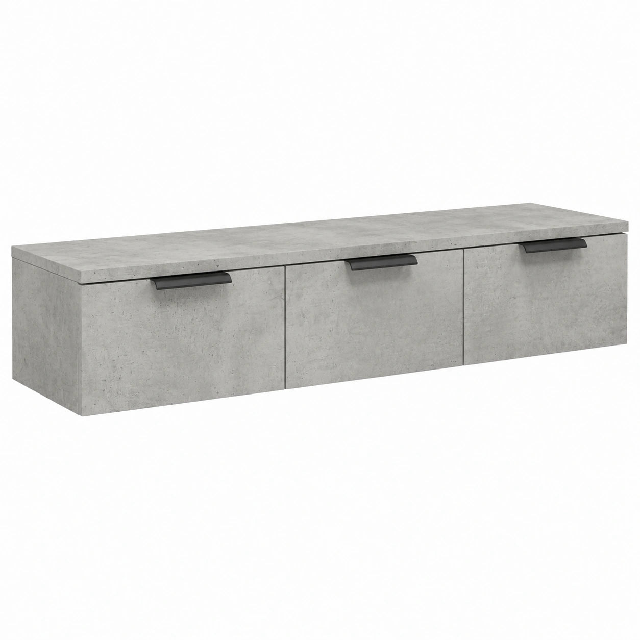 Moderne TV-Wandschrank, Betongrau, 102x30x20cm