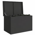 Robuste Garten-Aufbewahrungsbox aus Stahl, wetterfest, 80x50,5x50 cm, schwarz