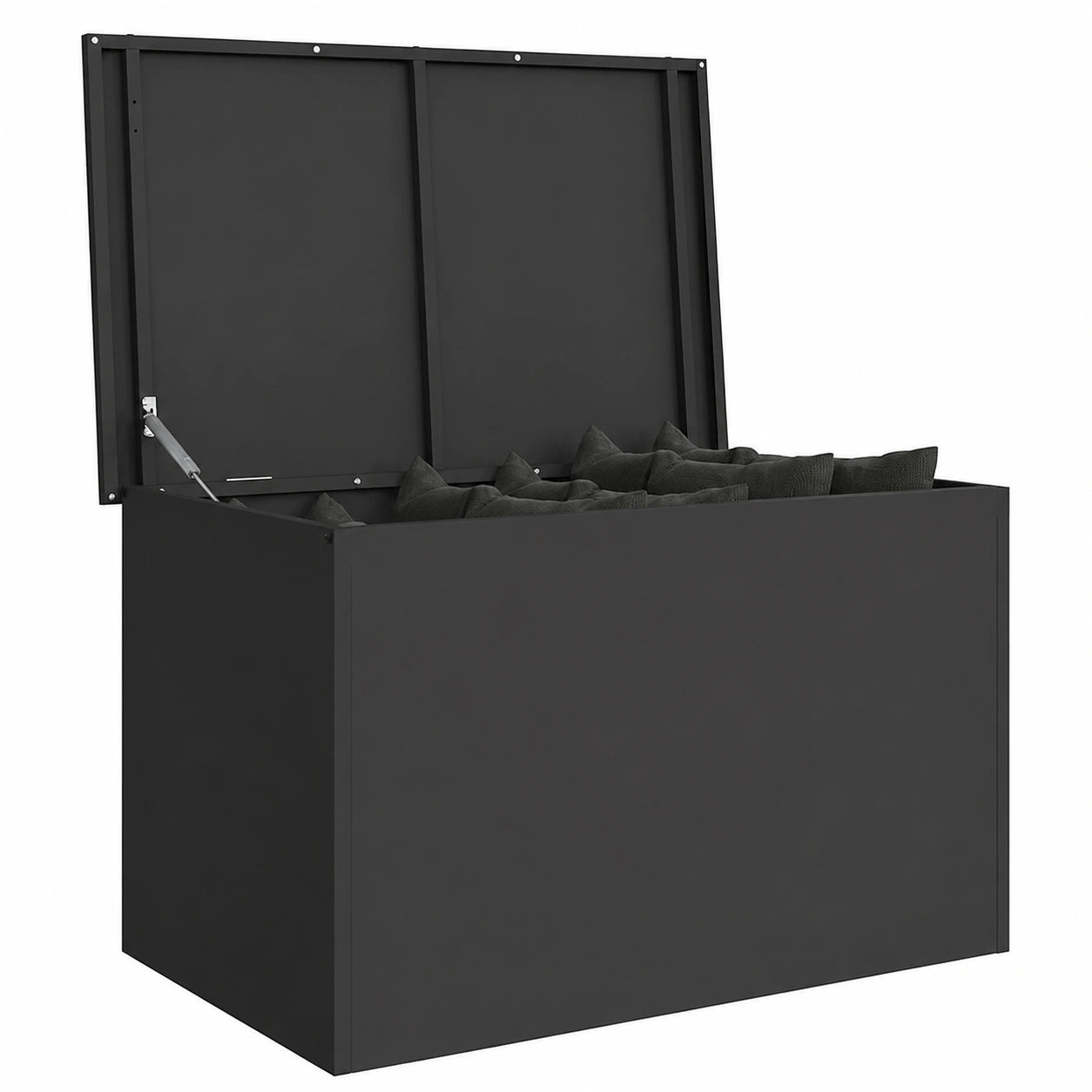 Robuste Garten-Aufbewahrungsbox aus Stahl, wetterfest, 80x50,5x50 cm, schwarz