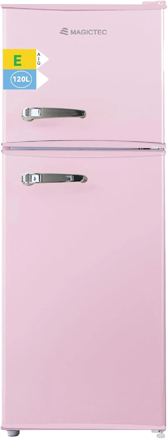 magictec Kühl-Gefrierkombination, 120 L, Low Frost, Rosa