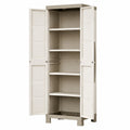 Keter Hochwertiger Kunststoffschrank, verstellbar, 65x45x182 cm, beige/taupe