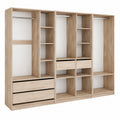 Vicco Elmo Kleiderschrank, Sonoma Eiche, 280 x 200 cm, 3-teiliges Set, für vielseitige Kleideraufbewahrung