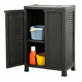 Kreher Kunststoffschrank Star, mittelgroß, 92 x 68 x 40 cm, verstellbares Regal, max. 20 kg pro Fach, schwarz