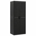 vidaXL Outdoor Kunststoffschrank mit Rattan-Optik Schwarz, 65x45x172cm