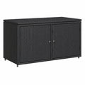 vidaXL Poly Rattan Gartenschrank mit Türen, Vielseitiger Stauraum für Balkon und Terrasse, Schwarz