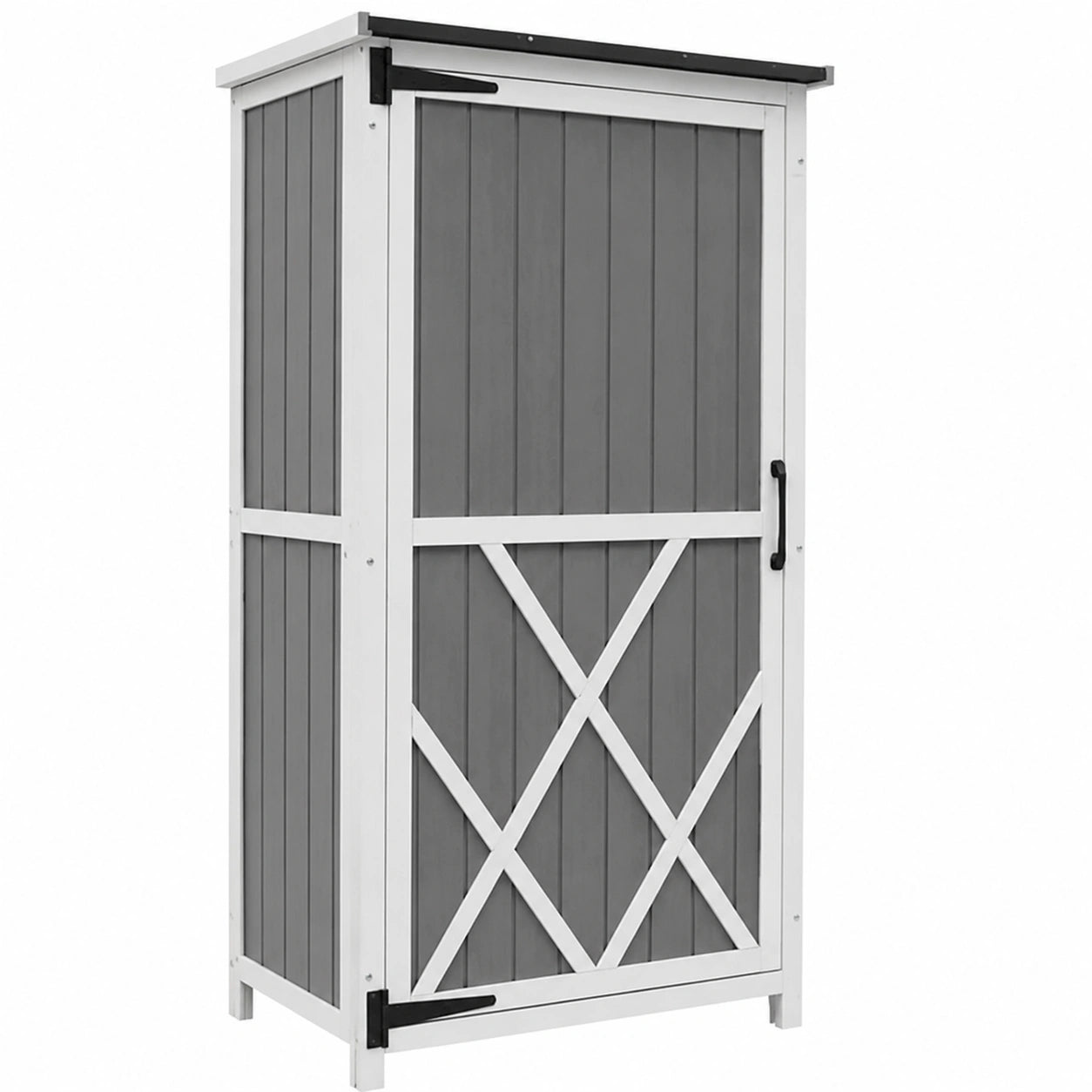 Wetterbeständiger Gartenschrank YANA in Größe L aus Holz für Terrasse