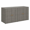 vidaXL Poly-Rattan Gartenschrank in Grau, 198x55,5x80cm, für Balkon und Garten