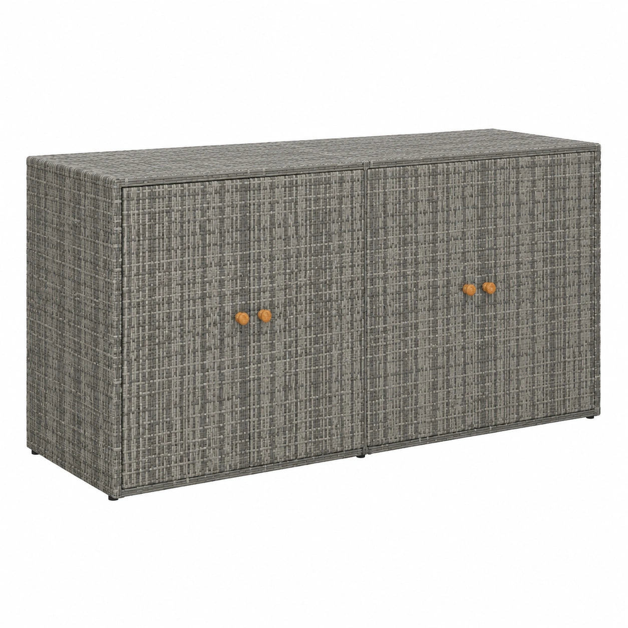 vidaXL Poly-Rattan Gartenschrank in Grau, 198x55,5x80cm, für Balkon und Garten