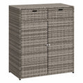 Hochwertiger Outdoor-Gartenschrank in Grau | 105x55x113 cm | Wetterfestes Poly-Rattan | Perfekt für Balkon & Pool
