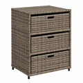 vidaXL Wetterfester Gartenschrank aus Poly Rattan, Stauraumwunder für Balkon und Terrasse, Grau