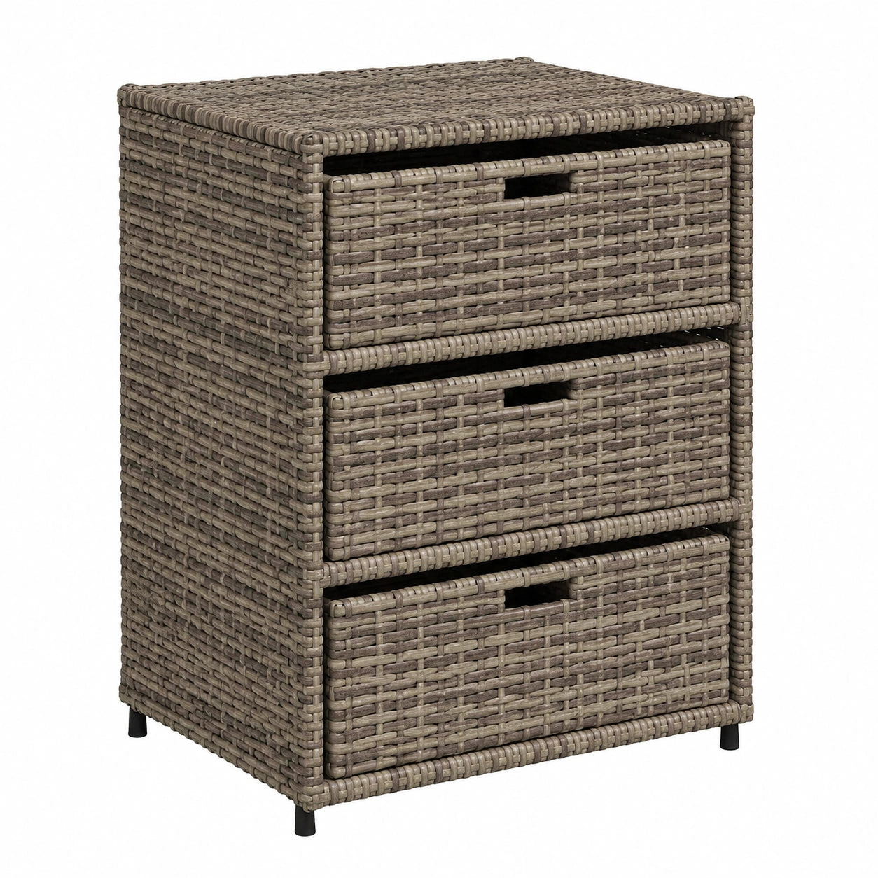 vidaXL Wetterfester Gartenschrank aus Poly Rattan, Stauraumwunder für Balkon und Terrasse, Grau