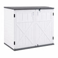 Wetterfester Gartenschrank aus HDPE mit verstellbarem Regal und abschließbaren Türen, 118 x 63 x 94 cm