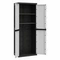Wetterfester Gartenschrank aus PP in Grau und Schwarz, 97x37x165 cm