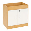 Verschließbarer Büroschrank mit 2 Türen, Mehrzweck-Aufbewahrungsschrank für Büro und Wohnzimmer, 80 x 40 x 80 cm, Weiß