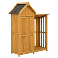 Holz Gartenschrank mit Kaminholzregal Noé - 136x57x170 cm - Braun