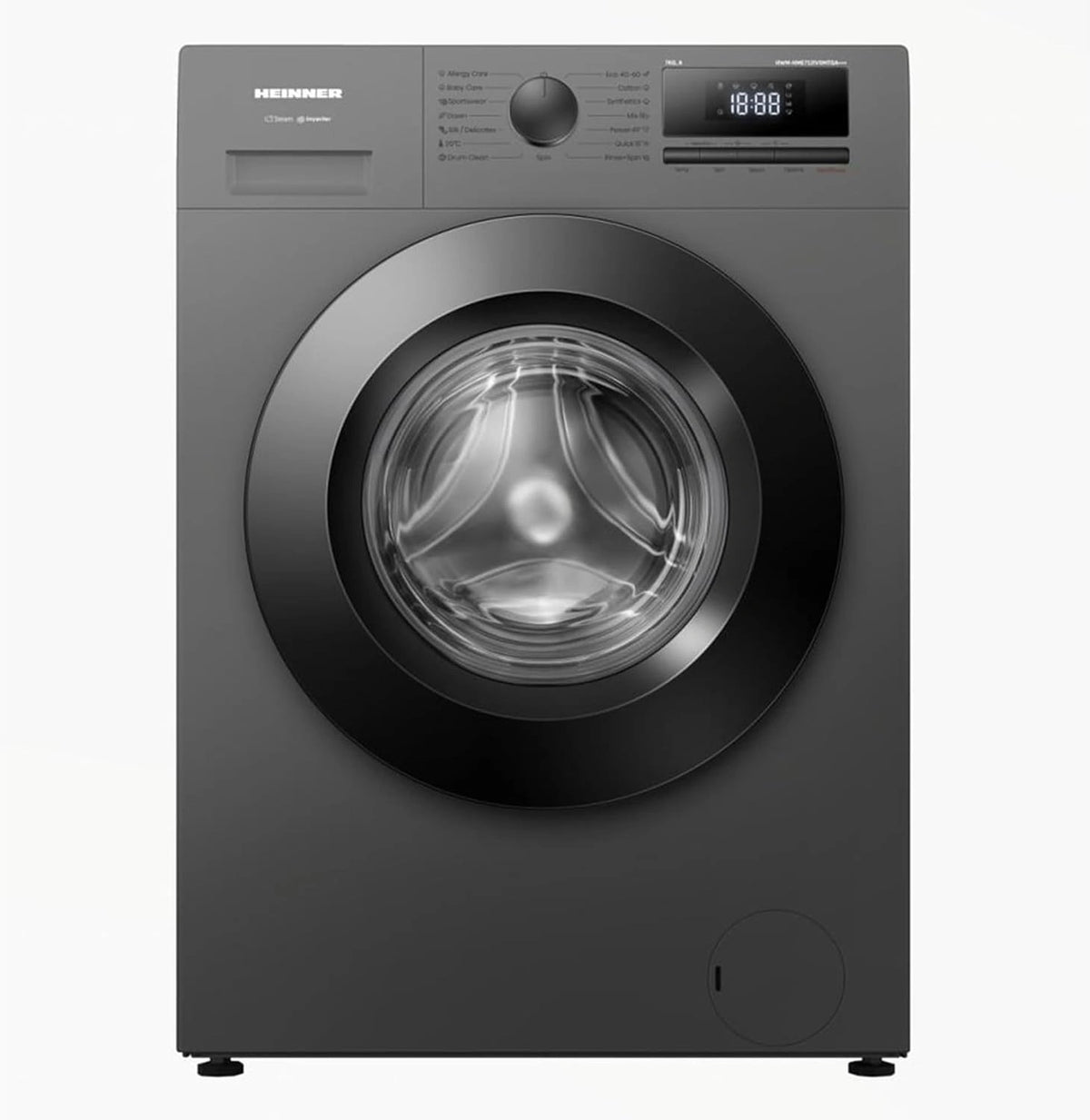 HEINNER Waschmaschine HWM-HME712IVSMTGA+++, Fassungsvermögen 7 kg, Grau