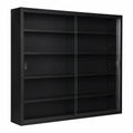Inter Link - Moderne Wandvitrine mit Glastüren, Schwarz, 80x60x9.5 cm