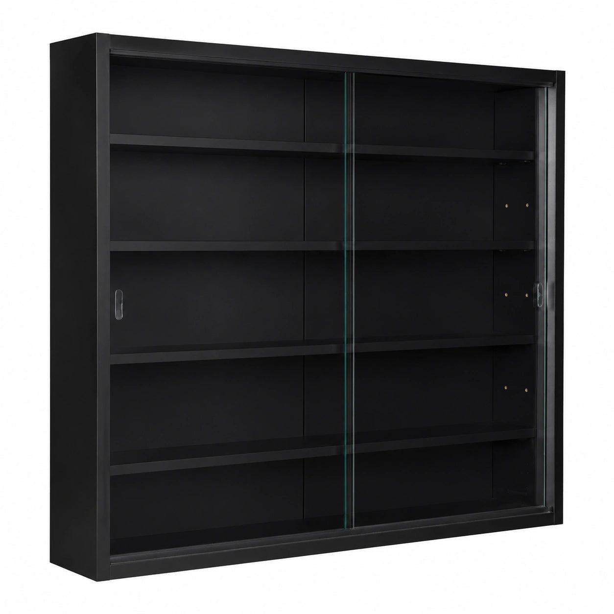 Inter Link - Moderne Wandvitrine mit Glastüren, Schwarz, 80x60x9.5 cm