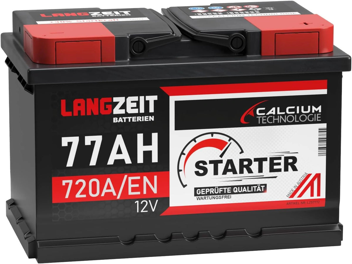 LANGZEIT Batterien Akku 720A/EN, 77 Ah, 12 V