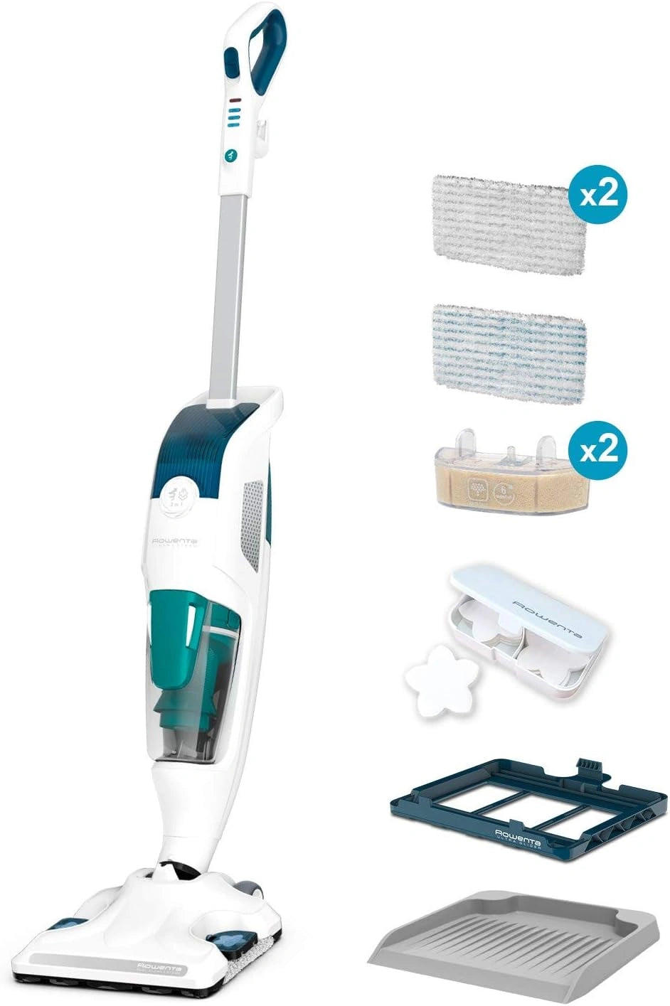 Rowenta Dampfreiniger, Weiß und Blau