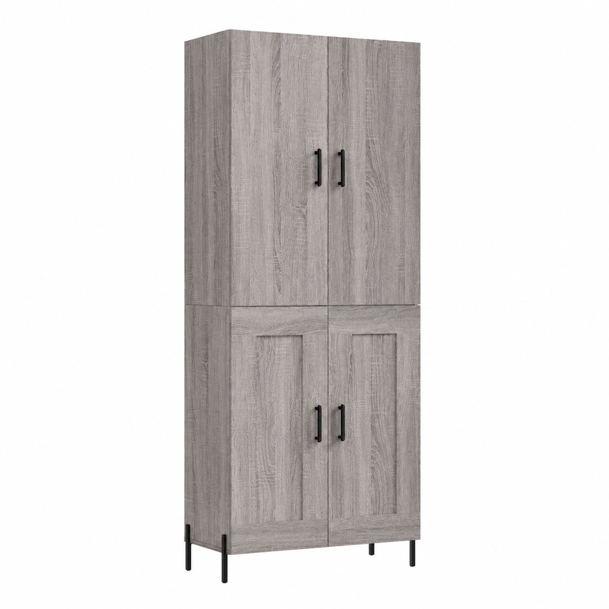 Hochschrank Grau Sonoma 70x34x180cm - Vorratsschrank für Küche und Garten