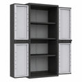 Geräumiger Kreher Kunststoffschrank mit 3 verstellbaren Einlegeböden und abschließbaren Türen, 89,7 x 53,7 x 180 cm