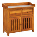 Massivholz Akazie Gartenschrank 78x36,5x78cm für Balkon und Terrasse