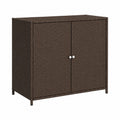 Tidyard Poly Rattan Gartenschrank Braun 83x45x76 cm für Balkon und Terrasse