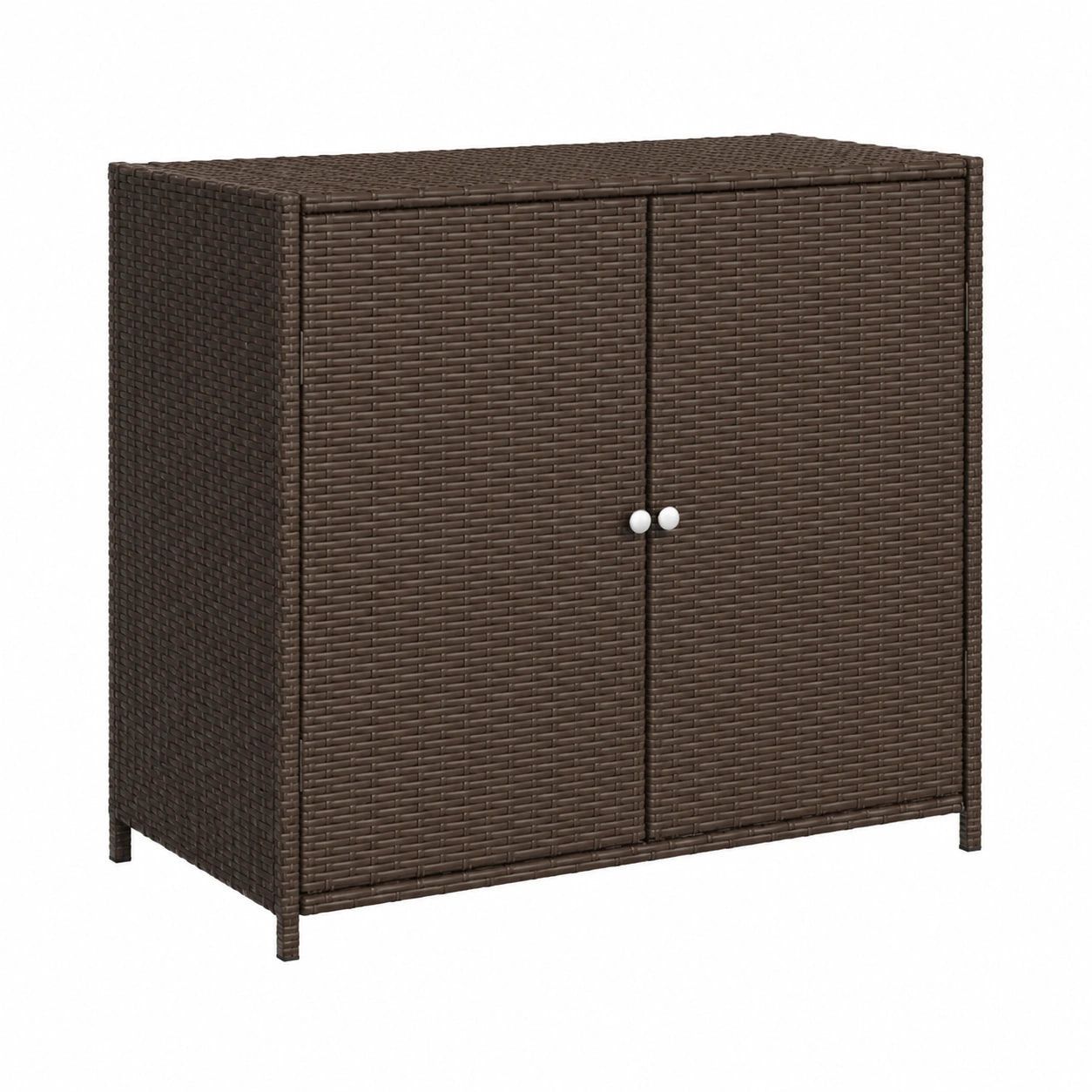 Tidyard Poly Rattan Gartenschrank Braun 83x45x76 cm für Balkon und Terrasse