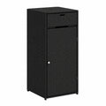 Moderner Poly-Rattan Gartenschrank, schwarz, 55x55x111 cm - Vielseitiger Stauraum für Balkon und Terrasse