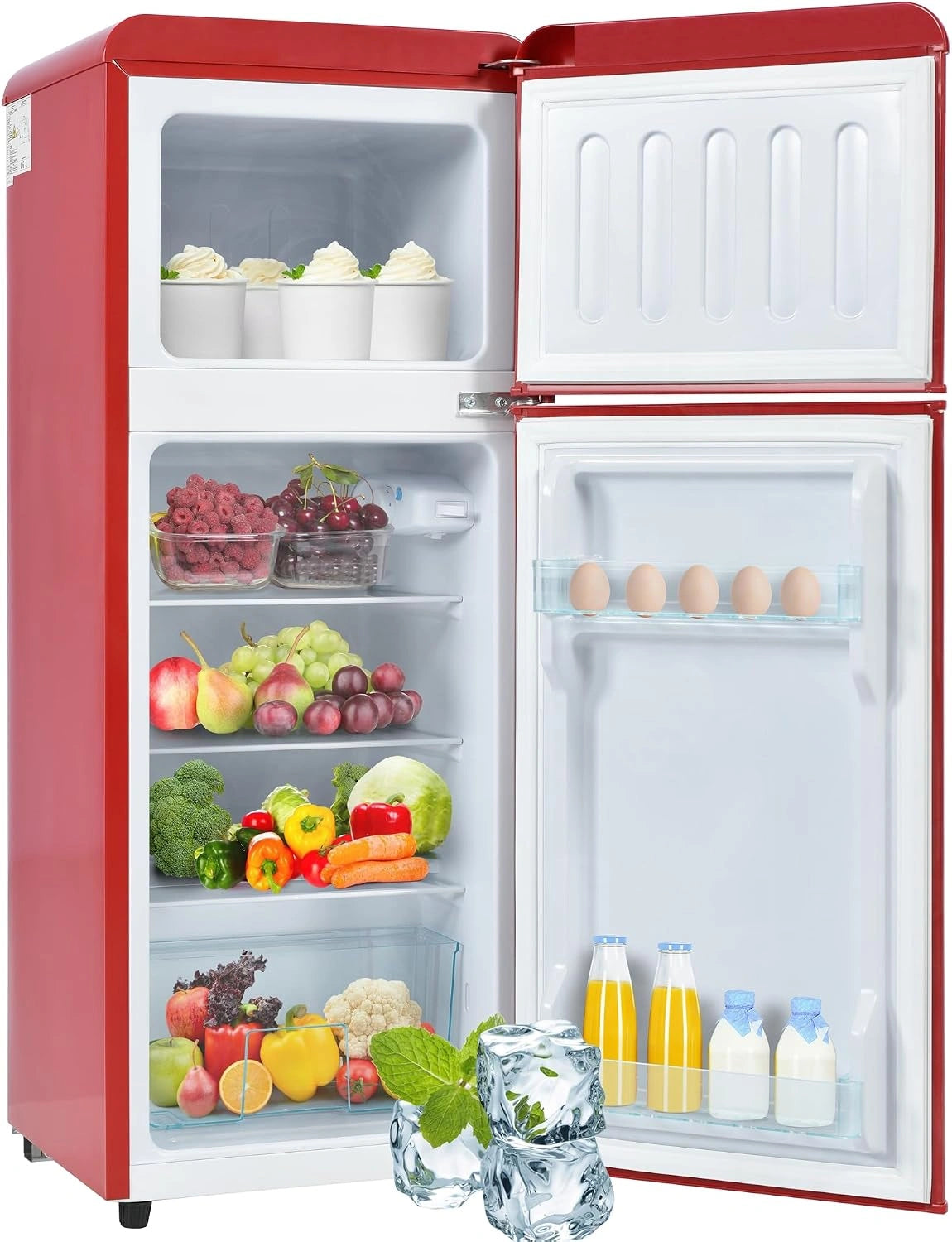 Merax Kühlschrank, 92 L, Rot