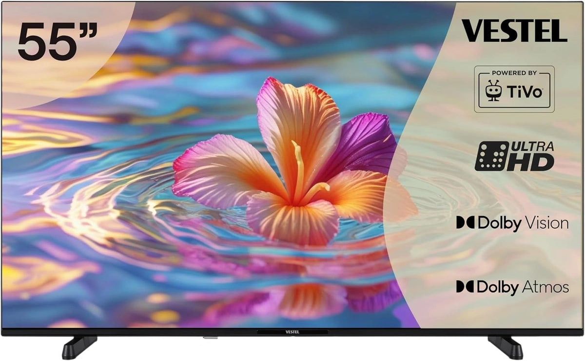 Vestel Fernseher, 55 Zoll, 4K, HDR, Schwarz