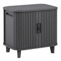 Keter Velo Schrank 113L Graphit - Wetterfest, abschließbar, Holzoptik, stapelbar, Schiebetüren, 62,3x47x62,4cm