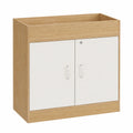 Abschließbarer Aktenschrank mit 3 Ebenen, Kirschholzoptik, 80x40x80cm, für Büro und Garten, inkl. 2 Schlüssel