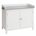 Gartenschrank mit Arbeitsfläche aus Tannenholz, FSC-zertifiziert, 86x104x52cm, Weiß