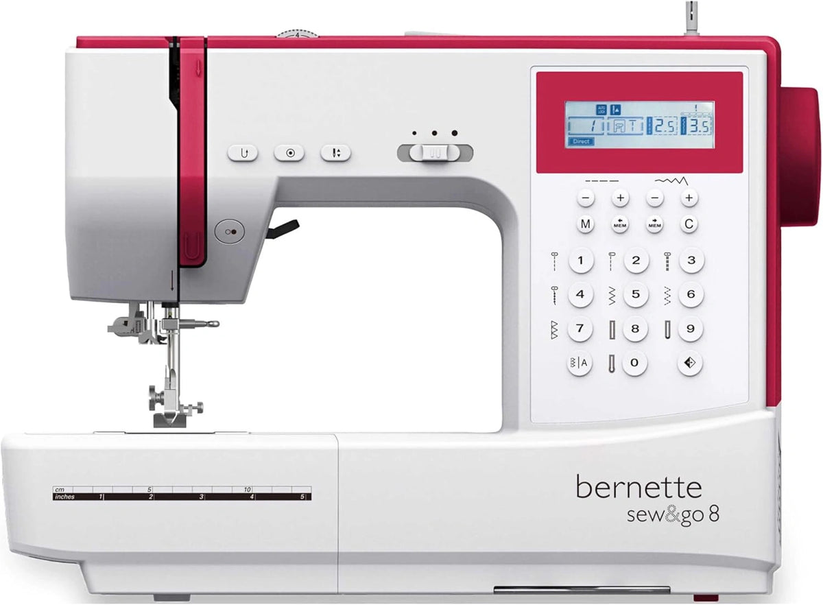 Bernette Nähmaschine GO8, Weiß und Rot