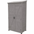 AXI Garten Geräteschrank aus Holz in Grau mit 3 Ablagen, 85 x 52 x 174 cm