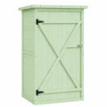 Outsunny Wetterfester Holz-Gartenschrank mit Tür und Böden, 75x56x115 cm