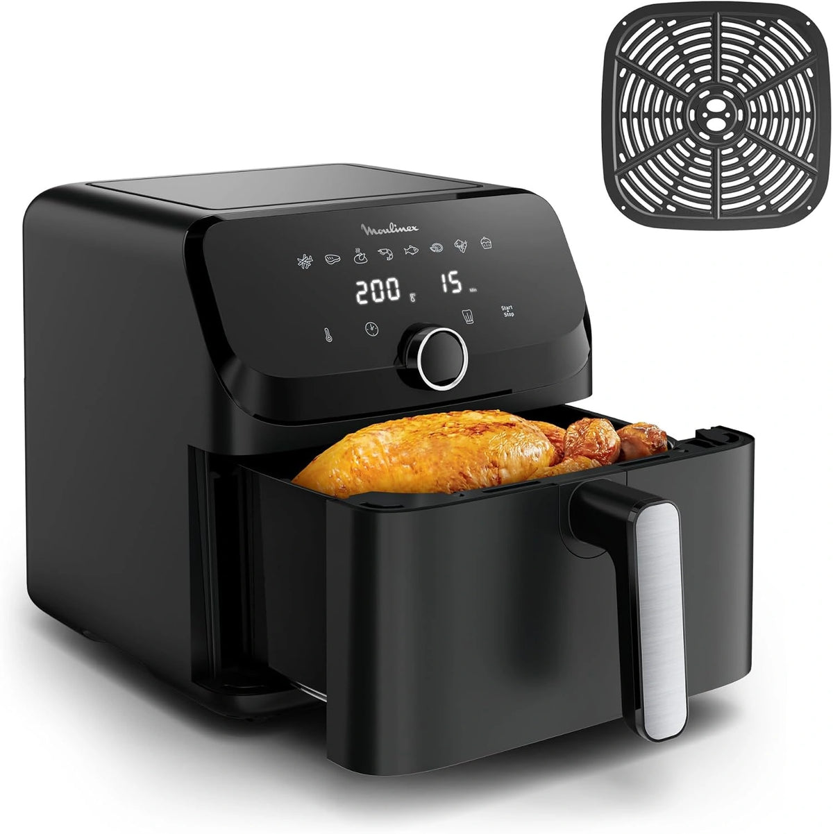 Moulinex Heißluftfritteuse, 7.5 L, Schwarz