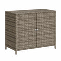 Tidyard Gartenschrank aus Poly Rattan Grau 83x45x76 cm, ideal für Gartenzubehör und Poolspielzeug