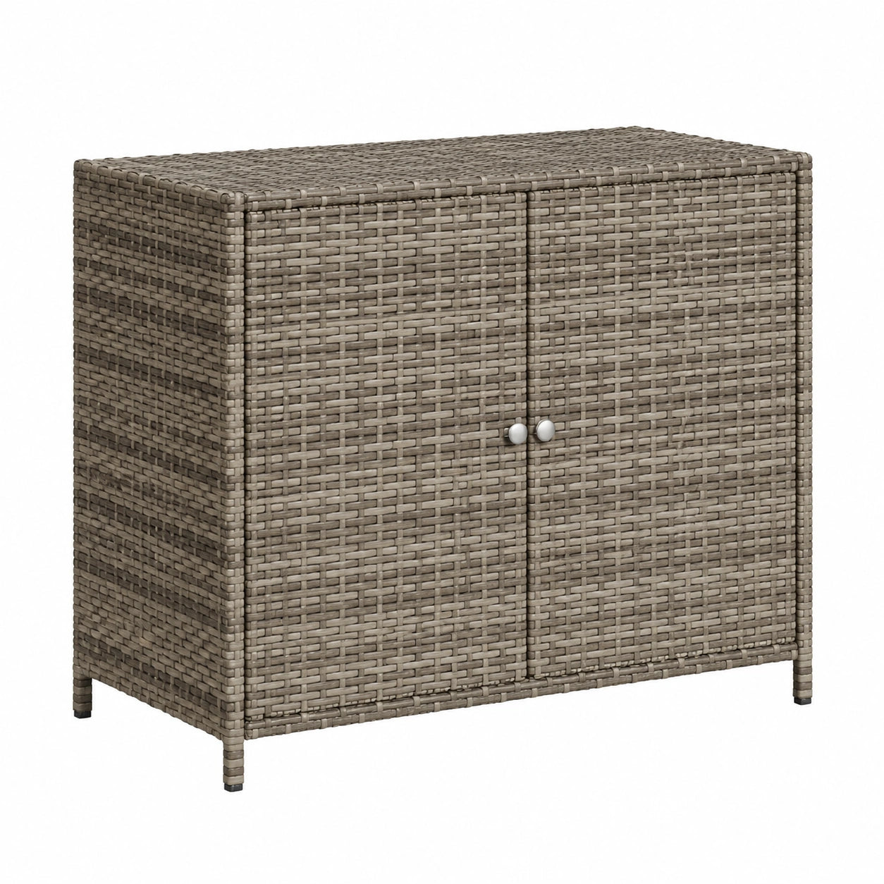 Tidyard Gartenschrank aus Poly Rattan Grau 83x45x76 cm, ideal für Gartenzubehör und Poolspielzeug