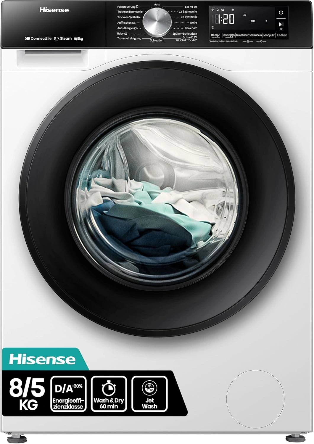 Hisense Waschmaschine WD3S8043BW3, Fassungsvermögen 8 kg