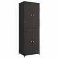 Festnight Poly Rattan Gartenschrank für Balkon und Terrasse - Wetterfest und Vielseitig
