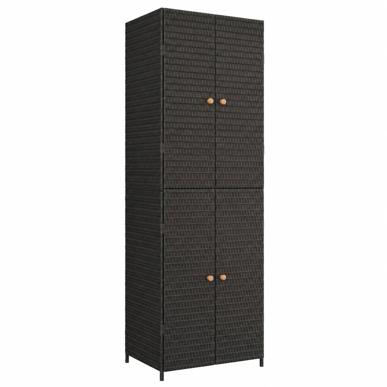 Festnight Poly Rattan Gartenschrank für Balkon und Terrasse - Wetterfest und Vielseitig