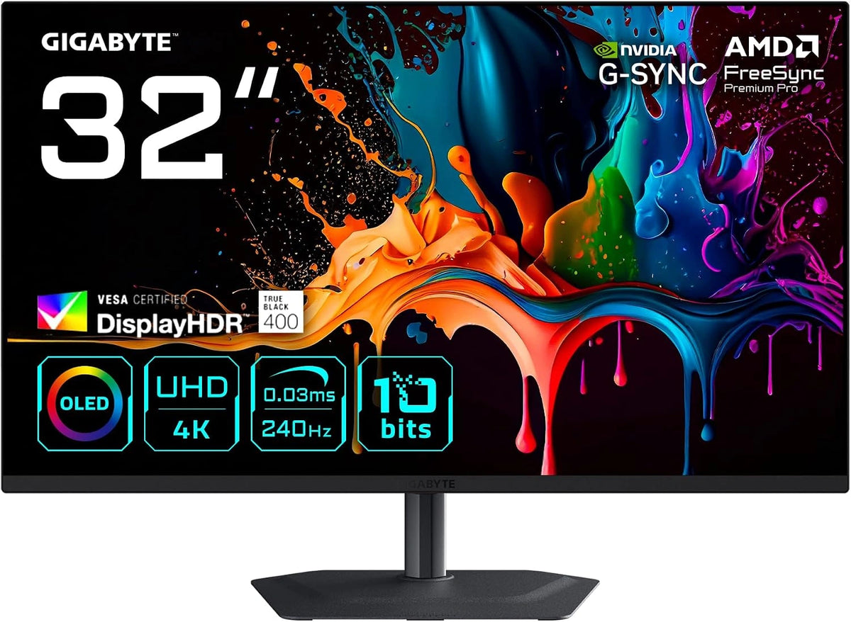 Gigabyte Monitor MO32U2, 32 Zoll, OLED, 4K, HDR, Schwarz