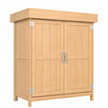 Outsunny Gartenschrank aus wetterfestem Tannenholz, 2 Fächer, Doppeltür, 74x43x88cm