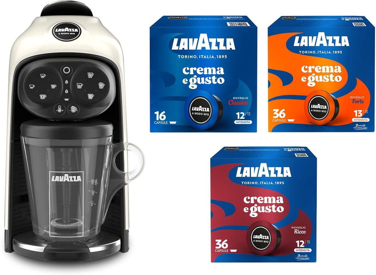 Lavazza Kaffeekapseln, Weiß und Creme