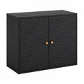 ADWOA Gartenkommode aus Poly Rattan, Schwarz, 100x55,5x80 cm